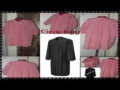 three pictures of pink and black clothing with the words grachy on it, including an image of a woman's shirt