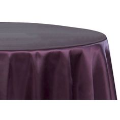 a round table covered in purple satin