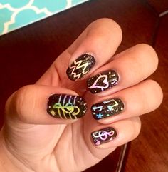 Neon sharpie watercolor abstract music designs