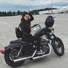 #bikelife #bike #motorcycle #bikelover #racing Biker Pictures, Harley Women, Custom Cycles, Harley Sportster, Lady Girl, Long Road, Cars And Motorcycles, Women Girl