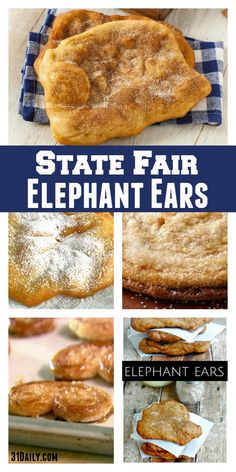 state fair elephant ears with text overlay that reads, state fair elephant ears recipe