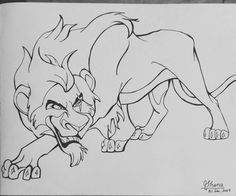 a drawing of a lion with its mouth open and one paw on it's back