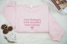 EMBROIDERED SWEATSHIRT/HOODIE 👉🏻Embroidered text/design 👉🏻65% cotton, 35% polyester (fiber content may vary for different colors). Soft and comfortable. 👉🏻1x1 ribbed cuffs and waistband with spandex 👉🏻Double-needle stitching throughout 👉�🏻Pill-resistant air jet yarn 👉🏻Medium-heavy fabric (8.0 oz/yd² (271.25 g/m 📌 SIZING & COLOR 👉🏻Actual color may be slightly different from the image due to different monitor and light effects. 👉🏻Measurements may vary about 1" less or more. 👉🏻The Bow Shirt, Bow Shirts, Embroidered Sweatshirt, Embroidered Sweatshirts, Text Design, Air Jet, Pink Bow, Sweatshirt Hoodie, Strong Women