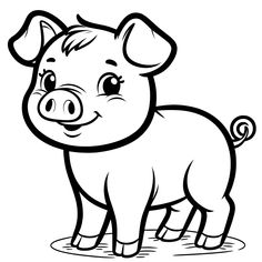 a cartoon pig standing on the ground