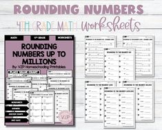 rounding numbers worksheets for the 3rd grade and 4th grade students to practice rounding numbers