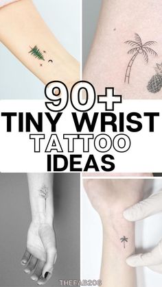 the top ten tiny wrist tattoo ideas for women and men, including pine tree tattoos