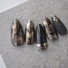 Sophisticated Nails, Japan Nail, Black Gel Nails, Abstract Nails, Japanese Nail, Order Design, Latest Nail Art