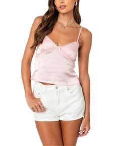 Edikted Imani Satin Tank Top Edikted Tops, Xmas Wishlist, Satin Tank Top, Pink Tank Top, Tank Tops Women, Pick Up, In Store, Buy Online, Tank Top