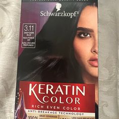 Schwarzkopf Keratin Color Permanent Hair Color Cream, 3.11 Deep Dark Blue Keratin Color Rich Even Color Anti-Breakage Technology Gray Coverage Less Hair Breakage* 100% Couverture :80% Mons De Du Gris Cheveux Casss* * Vs Untreated Hair. | * Compar Des Cheveux Non Traites. Permanent | 1 Application Natural Black Hair Dye, Ion Color Brilliance, Violet Hair Colors, Green Hair Dye, Medium Hair Color, Semi Permanent Hair Dye, Black Hair Dye, Hair Tint, Violet Hair