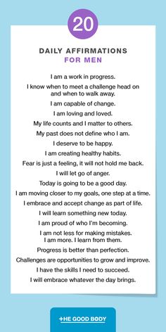 the poem for daily affirmitions is displayed on a blue background with an image of