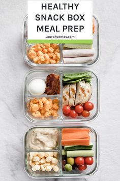 healthy snack box meal prep with text overlay