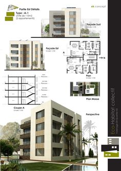 an architectural drawing shows the different types of buildings