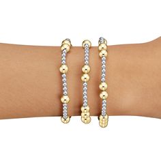 Anything is possible with hope. Bracelet stack of 3 includes: (3) Hope Unwritten Bracelet - 5mm Mixed Metal Made with 14kt gold-filled and sterling silver beads Measures: standard (6.25") Hand beaded on high performance elastic for a slight stretch to easily roll on and off your wrist Worry-free wear - which means sleep, shower and sweat in it Hope Bracelet, Anything Is Possible, Mixed Metals, Roll On, Bracelet Stack, Sterling Silver Bead, Hand Beading, 14kt Gold, Silver Beads