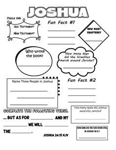 the joshua bible worksheet for kids with pictures and words on it to help students understand