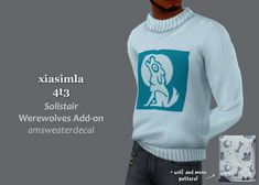 an image of a man wearing a sweater and pants with the words xiasimla on it