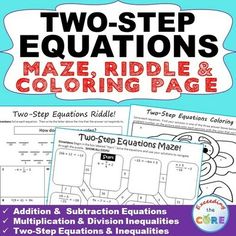 two - step instructions to make riddles and coloring pages for students with addition and subtraction