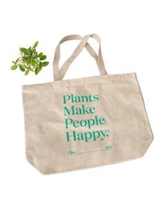 Our Signature Reusable Canvas Tote Bag Got An Upgrade! The New Jumbo Size Tote Is 15" Tall By 20" Wide, With "plants Make People Happy" Graphic In Green On One Side. Carry With Pride. Machine Washable, Lay Flat To Dry Not Eligible For Discounts Or Promotions Buy Houseplants, Houseplants For Sale, House Plants, Low Light Indoor Plants, Low Light Plants, Plant Gifts | Jumbo Tote Bag, 15" X 20" - The Sill Indoor Plant Gifts, Low Light Indoor Plants, Plant Display Ideas, Low Light Plants, Plant Lover Gift, Plant Gifts, One Sided, Event Invitation, Plant Lover