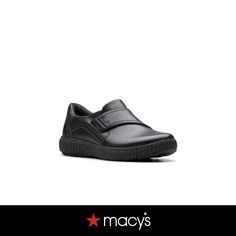 in stock Black Leather Shoes With Round Toe In Swift Leather, Medium Width Leather Sneakers With Closed Toe, Medium Width Leather Closed Toe Sneakers, Black Leather Shoes With Ortholite Insole, Black Sneakers With Removable Insole For Work, Black Leather Shoes With Cushioned Footbed, Black Leather Sneakers For Workwear, Black Workwear Sneakers With Removable Insole, Clarks Women's