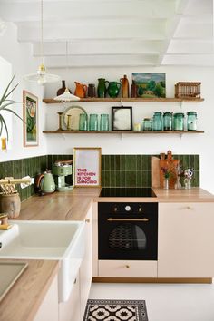 the kitchen is clean and ready to be used as a place for cooking or baking