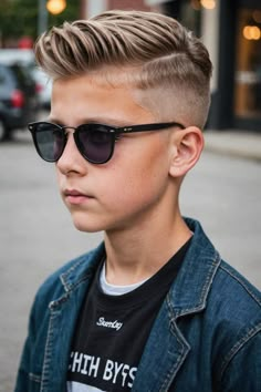 Upgrade your little one's style with these 20 trendy boys haircut trends that are dominating this year! From fades to undercuts, find inspiration for a fresh new look and get ready for a confident smile. Check out now! Fade With Heart Design, Cool Boys Haircuts Fade, Blonde Boys Haircut, Skater Haircut For Boys, Boys Haircut 2024, Boy Blonde Highlights, Haircut Ideas For Boys, Haircuts For Teen Boys, Cool Haircut Ideas