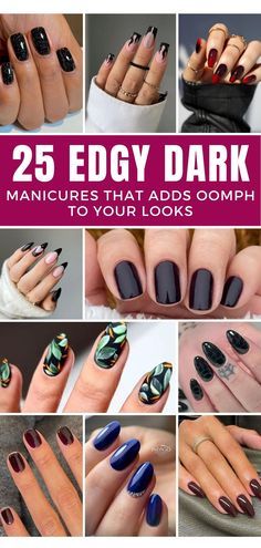 Acrylic Nails With Gel Polish Design, Gem Color Nails, Nail Design On Black Nails, Nail Arrow Design, Edgy Manicure Ideas, Almond Nail Dip Designs, Hocos Pocos Nails, Nail Designs For Short Almond Nails, Affordable Nail Designs