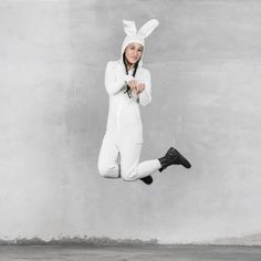 white bunny family White Bunny Costume, Rabbit New Year, Baby Panther, Fox Onesie, White Rabbit Costumes, Shark Onesie, Easter Bunny Costume, Bunny Onesie, Bunny Man