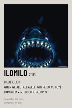 a poster with an image of a shark's mouth and the words, lomilo