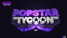 the title for popstar tycont is shown in purple and white letters on a black background