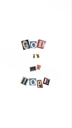 the word hope spelled with cut out letters on white paper and placed in different colors