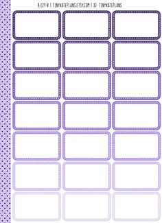 a purple and white printable planner sticker with polka dots on the bottom, two lines