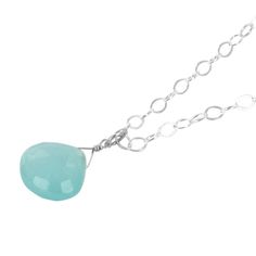 This is a very simple and charming necklace, handmade with a genuine Aqua Blue Chalcedony gemstone and 925 Sterling Silver. ✤SIZE OF GEMSTONES: 10x10 MMM TOTAL WEIGHT OF ✤GEMSTONES: 4.5 Cts. each NECKLACE ✤LENGTH: 18 INCHES ♥ LESS PLASTIC = MORE OCEAN: These will come in a Plastic-FREE box, wrapped with a lovely ribbon, ready for gift giving. S E E ∙ M A T C H I N G ∙ E A R R I N G S https://www.etsy.com/listing/681343783/blue-chalcedony-earrings-genuine?ref=shop_home_active_5&frs=1 M O R E Turquoise Gemstone Crystal Necklace In Sterling Silver, Blue Sterling Silver Faceted Necklace, Blue Faceted Sterling Silver Necklace, Sterling Silver Turquoise Faceted Necklace, Chalcedony Earrings, Blue Chalcedony, Blue Gemstones, Necklace Handmade, Necklace Length