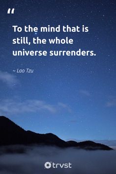 the quote to the mind that is still, the whole universe surrenders lao tzu