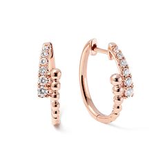 Introducing hoop earrings that know how to make a statement. Crafted in vivid 14-karat rose gold  these natural diamond hoops feature a modern design and will add sparkle to any outfit. Modern Rose Gold Diamond Hoop Earrings, Diamond Hoop Earrings Large, Step Kids, Diamond Hoop Earrings, Side View, Pave Diamonds, Natural Diamonds, Modern Design, Hoop Earrings