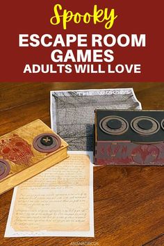 an image of escape room games with text overlay that reads spooky escape room games adults will love