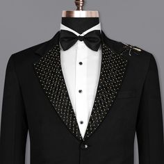 Add this timeless exquisite gem of refinement to your closet to impress everyone with your style. With a regular fit, this tuxedo Blazer crafted with wool rich fabric features a designed notch lapel. Style it with a white shirt and moccasins for a striking look. In addition to being constructed from Imported Superior Fabrics, French crown Blazers are built with top quality components and thoughtful construction. Wool Blend: 70% wool and 30% terylene. These Blazers are a great all-around choice. Elegant Single Button Wedding Tuxedo, Black Tuxedo With Hidden Button Closure For Party, Black Double-breasted Suit With Suit Collar For Party, Black Double Breasted Suit For Party With Suit Collar, Black Double Breasted Suit For Party, Black Single Breasted Tuxedo For Party, Black Single-breasted Tuxedo For Party, Black Single-breasted Party Tuxedo, Black Tie Tuxedo Blazer With Hidden Button Closure