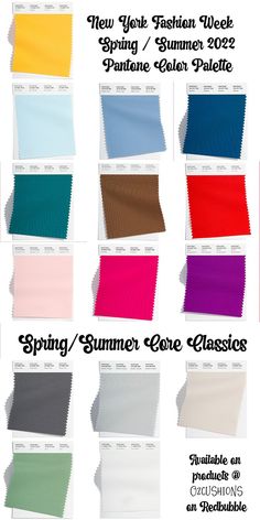 the color chart for spring and summer colors