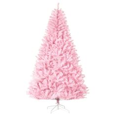 a pink christmas tree on a white background