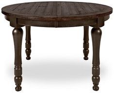 a wooden table with two legs and a round top on an isolated white background,