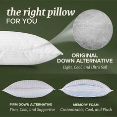 the pillows are different sizes and colors for you to choose from, or buy them