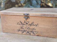 a wooden box with the words the beatles engraved on it