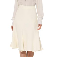 This elegant skirt will be your favorite outfit for work office, wedding, cocktail, party, graduation, or vacation. The elegant midi skirt is perfect with stylish heels, flats, and any style of top or shirt. Suit for spring/summer/autumn and many occasions, such as work, parties, and meetings. Styled with the blouse, sweater, blazer, sandals, or high heels as your chic look.