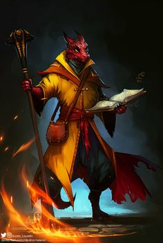 ArtStation - Commission Kobold Wizard, Dragonborn Wizard, Monk Dnd, Dnd Dragonborn, Dragon Artwork