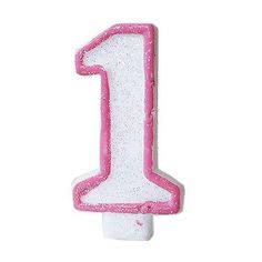 a pink and white number one cake topper