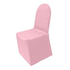 a pink chair cover on top of a white background