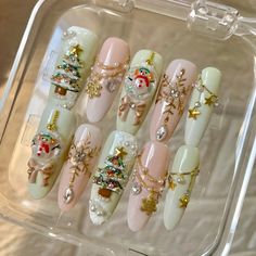 10Pcs Press On Nails Christmas New Nails Ballet Style Handmade Cute Snowman 3D Long Oval Fake Nails Christmas Nails Snowman, Nails Snowman, Oval Fake Nails, Snowman 3d, Snowman Nails, Fake Nails Designs, Ballet Style, Goth Nails, New Nails