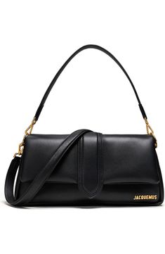 Jacquemus Le Bambimou Satchel | Nordstrom Classic Evening Shoulder Bag With Flap, Classic Evening Satchel With Flap, Retro Business Shoulder Bag With Gold-tone Hardware, Classic Flap Bag With Magnetic Closure And Double Handle, Evening Satchel With Gold-tone Hardware And Flap, Evening Baguette Bag With Detachable Strap And Flap, Leather Flap Baguette Bag, Retro Leather Shoulder Bag With Gold-tone Hardware, Classic Shoulder Bag With Double Handle And Magnetic Closure