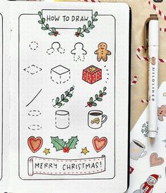 a christmas card with the words how to draw on it