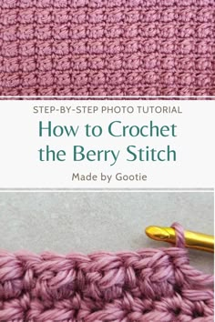 the crochet stitch is being worked on