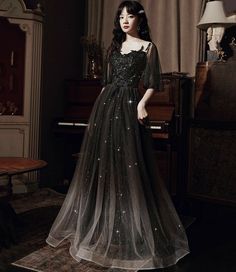 Formal Prom Dresses Long, Black Floor, Black Evening Dresses, Colored Wedding Dresses, Long Black Dress