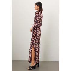 Multicolor floral jersey (92% Polyester, 8% Elastane). Shift. Long sleeves. Mock neck. Back zipper closure. 60" from shoulder to hemline. Made in the USA of imported fabric. Bold Accessories, Rent The Runway, Closet Designs, Edgy Look, Floral Maxi, Floral Maxi Dress, Layered Necklaces, Mock Neck, Long Sleeves